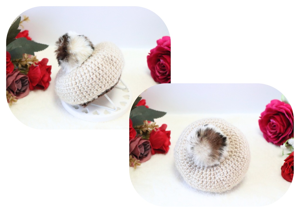 マッシュルームニットベレー(ちびぐるみサイズ)