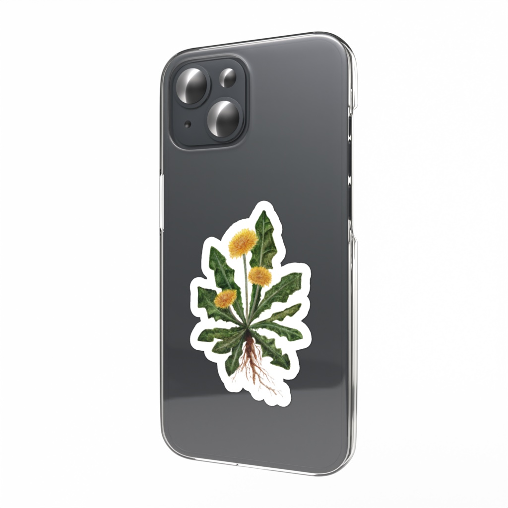 水彩画 たんぽぽ スマホステッカー