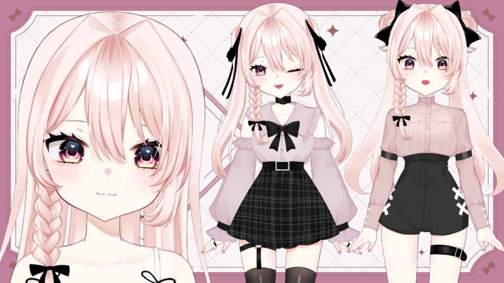 【汎用モデル】地雷系ピンクちゃん【VTS】