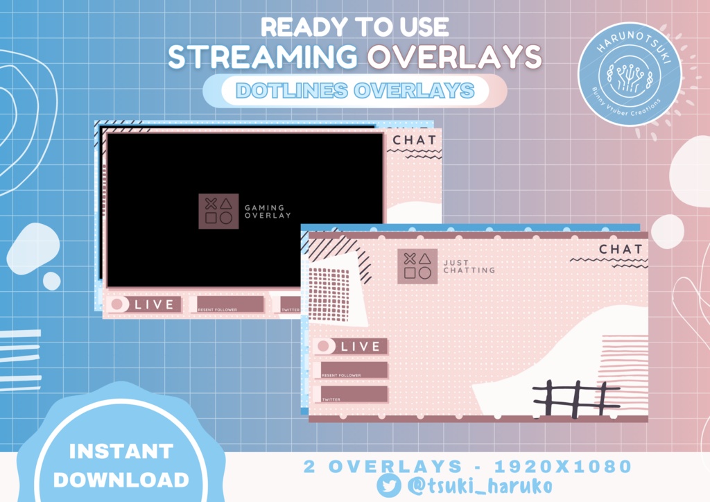 【Dotlines Overlays】|| Free Vtuber Overlays