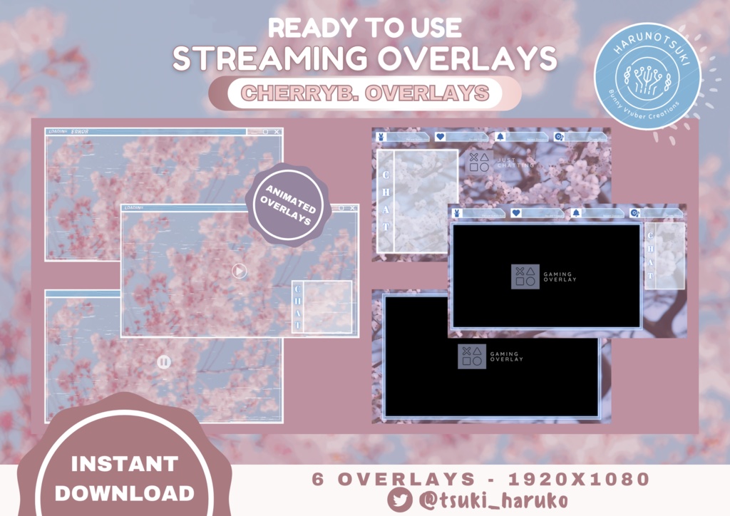 【CherryB. Overlays】|| Twitch Animated Overlays