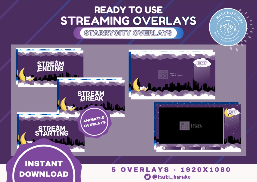 【StarryCity Overlays】|| Free Vtuber Overlays