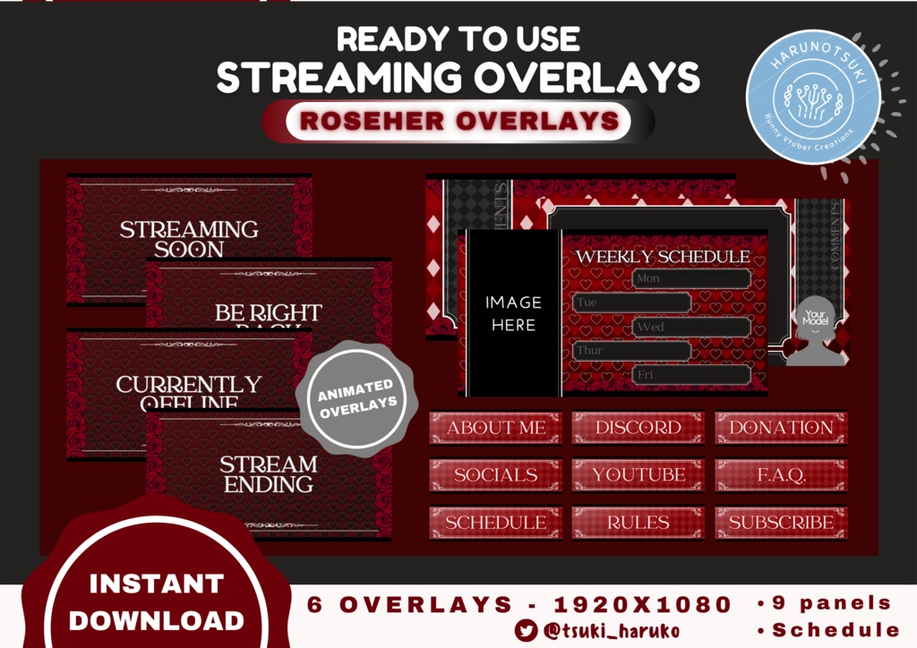 【RoseHer Overlays】|| Overlay Twitch Bundle