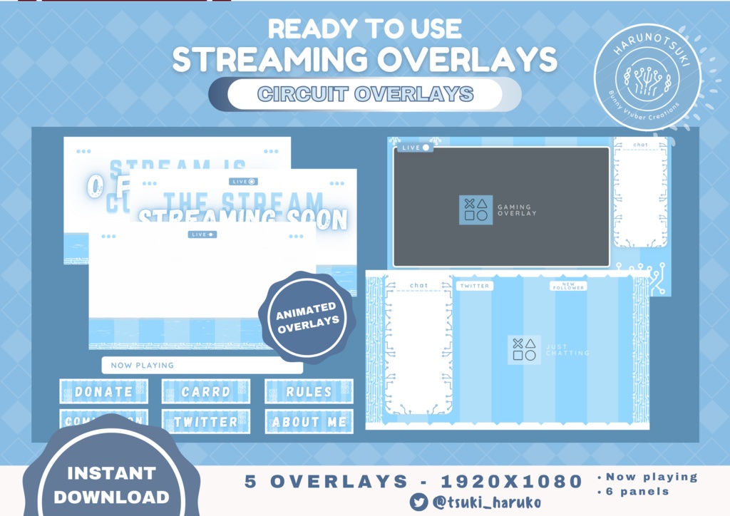 【Circuit Overlays】|| Twitch Overlay Set