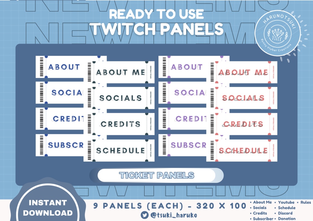 【Ticket Panels】|| Twitch Panels
