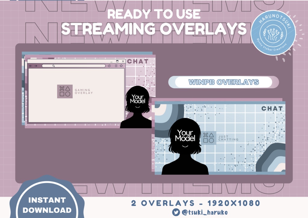 【WinPB Overlays】|| Free Vtuber Twitch Overlays