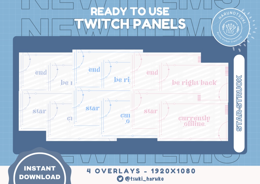 【Star-Struck Overlays】|| Free Vtuber Twitch Overlays