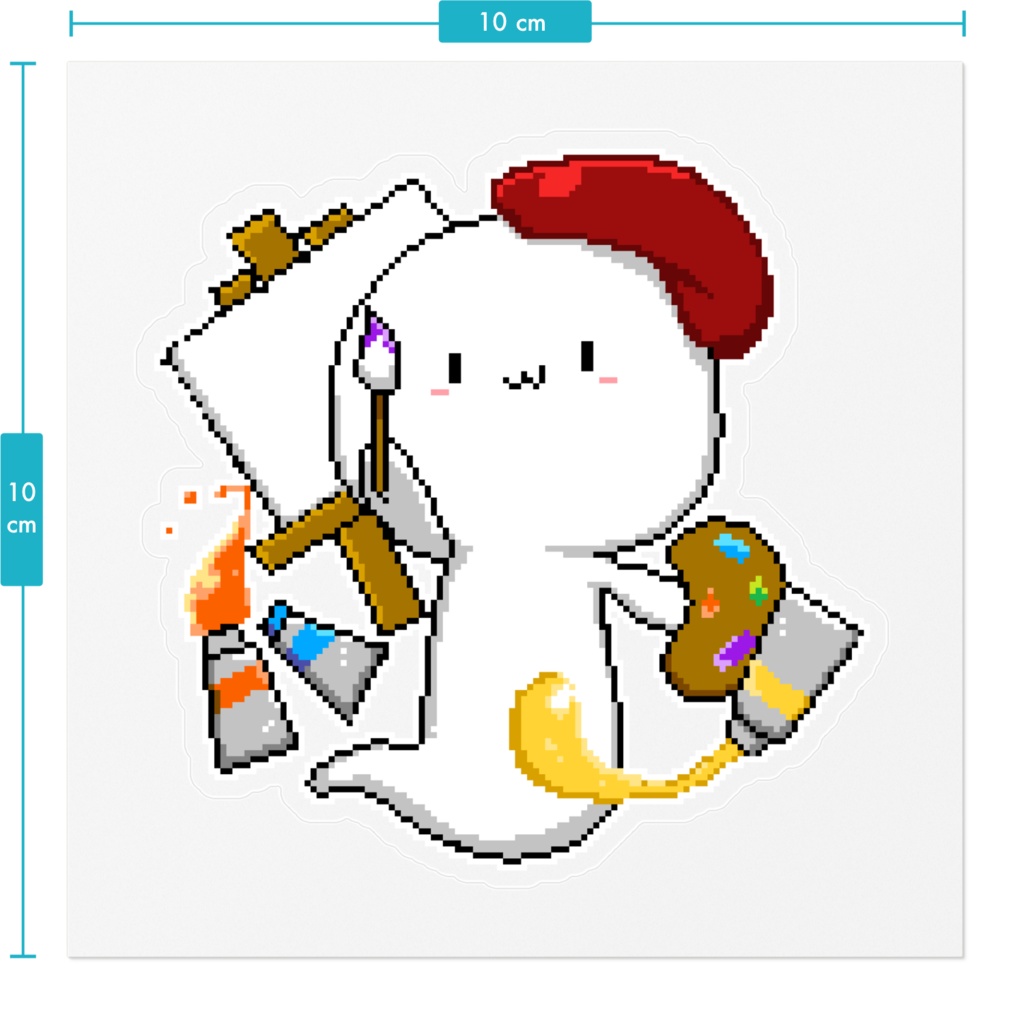 白玉ステッカー(お絵描き)