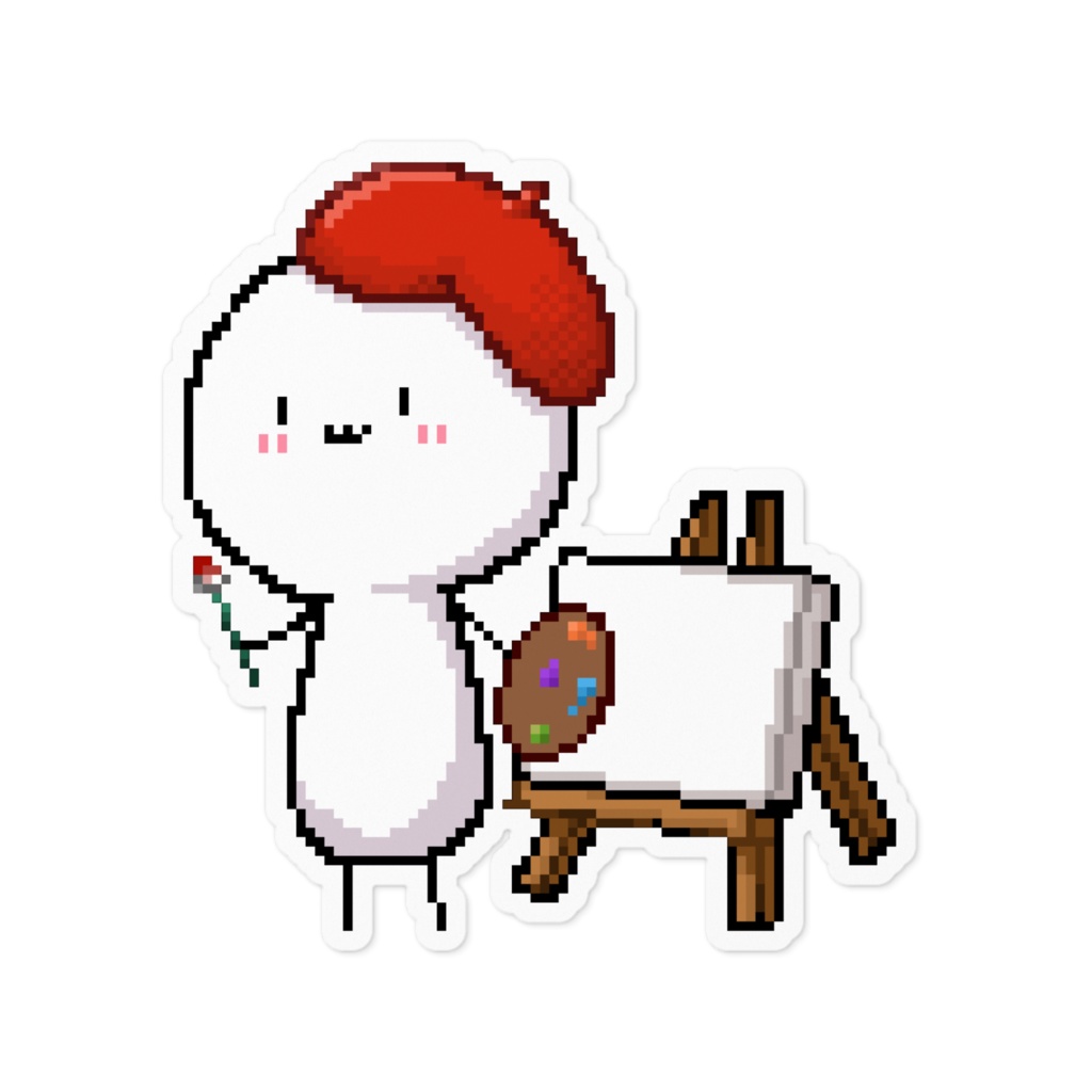 白玉ステッカー<お絵描き>