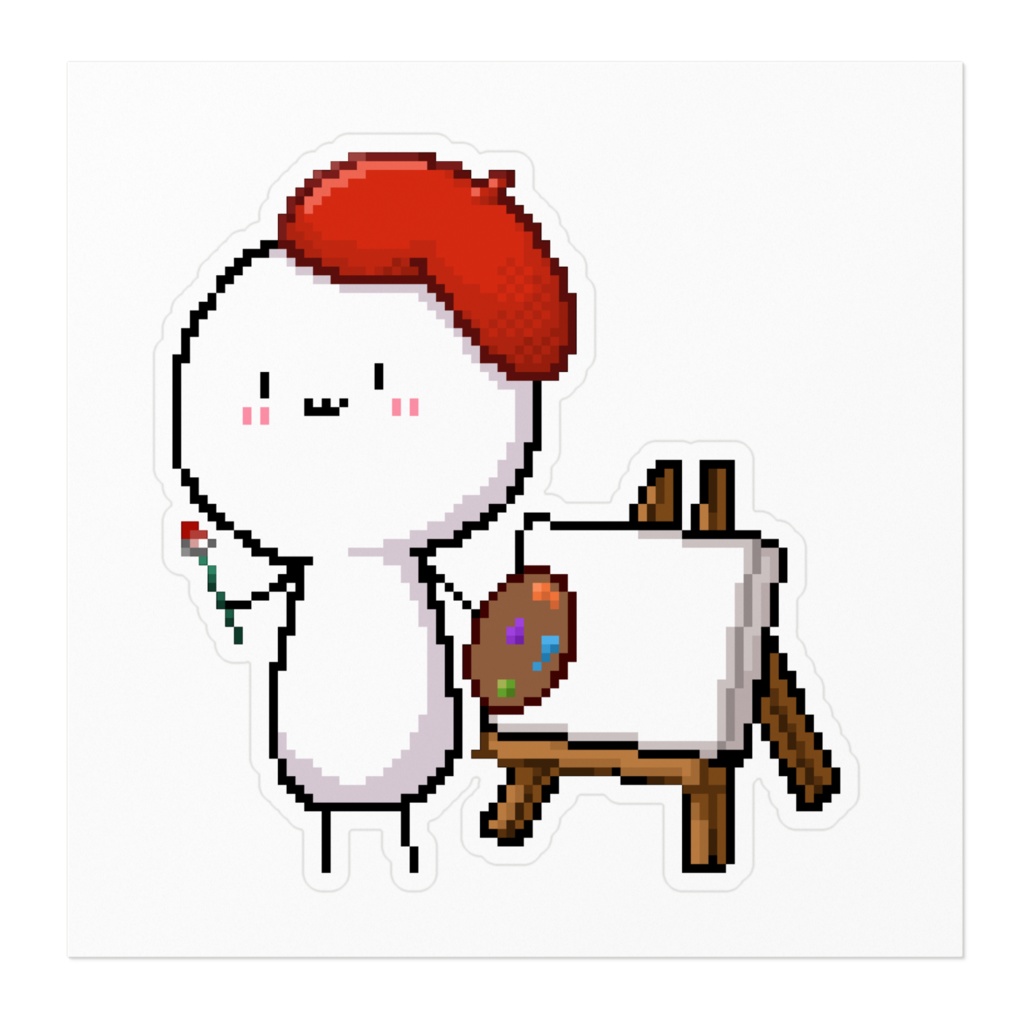 白玉ステッカー<お絵描き>