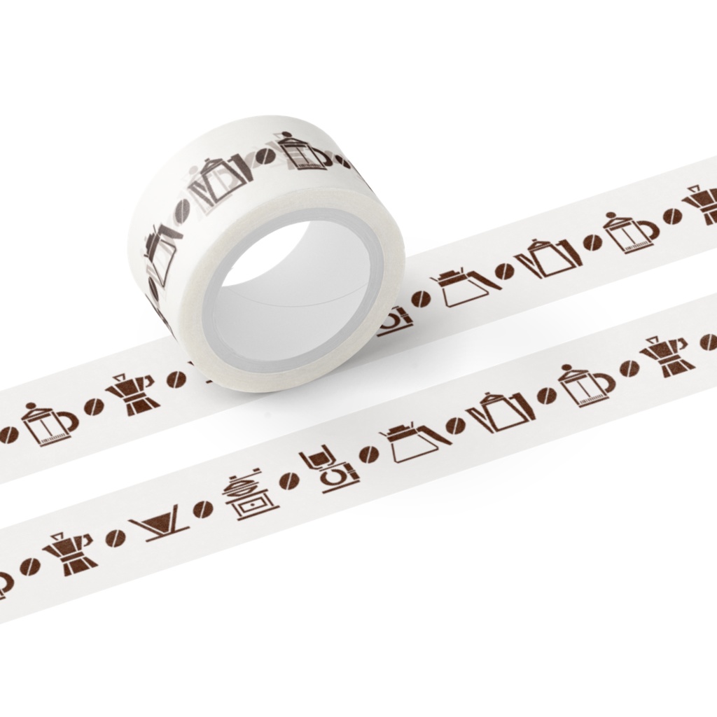 コーヒーマスキングテープ(20mm) 白 - カズマックスのコーヒーワールド