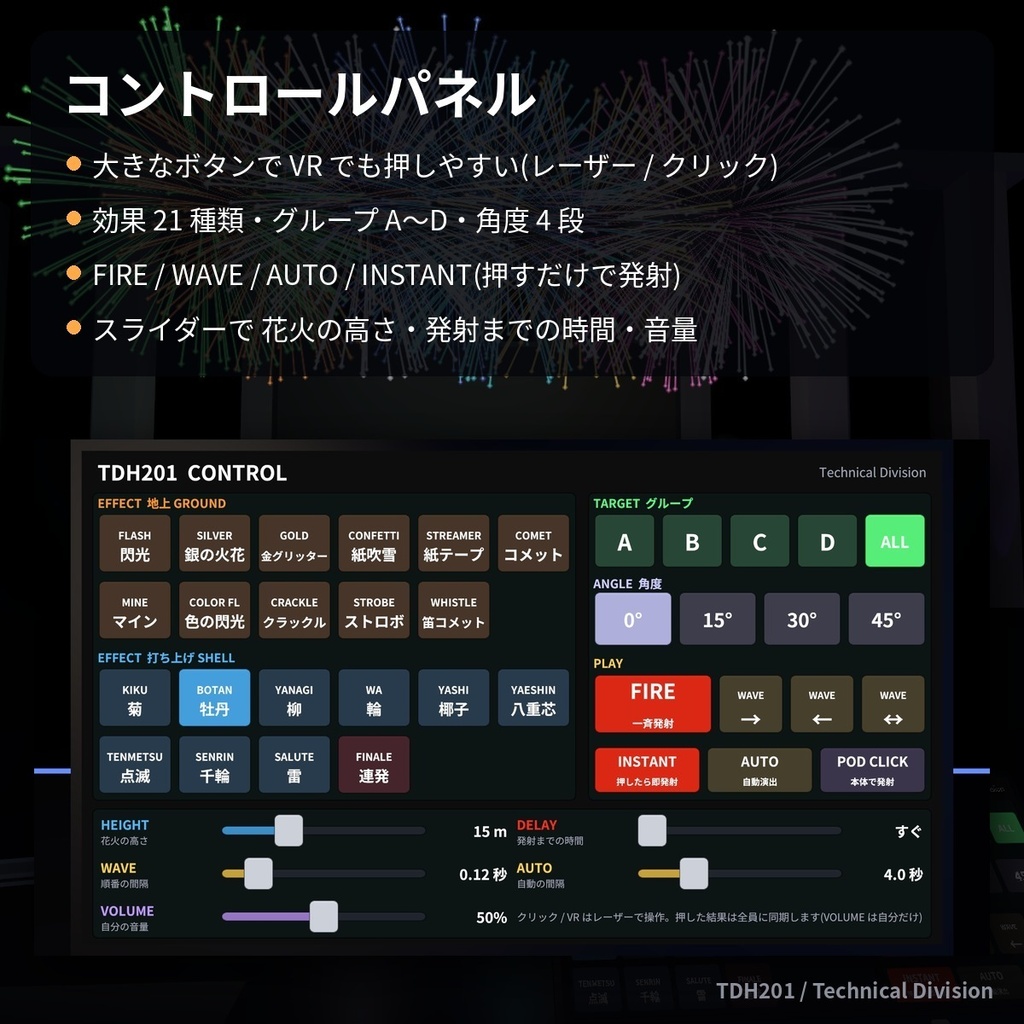 VRC向け特殊効果機材 TDH201