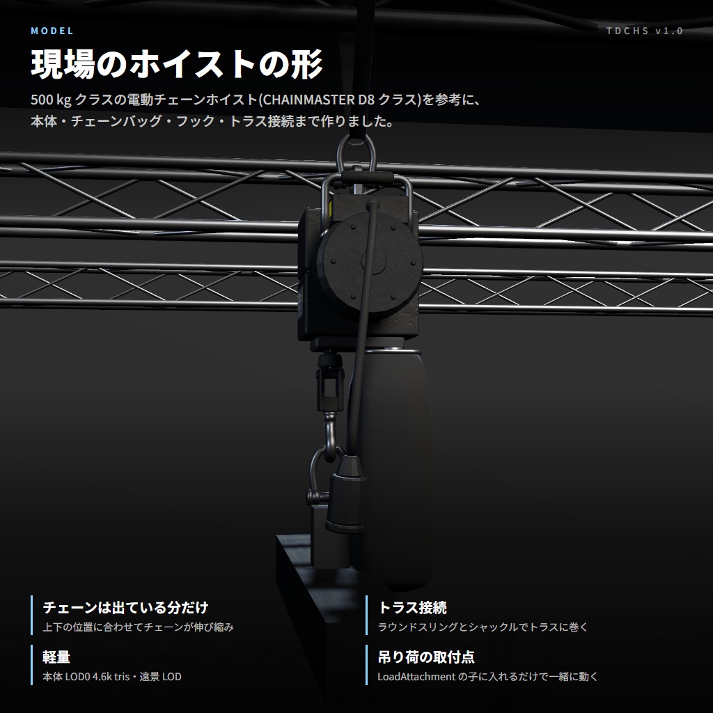 VRC向け電動チェーンホイストシステム TDCHS