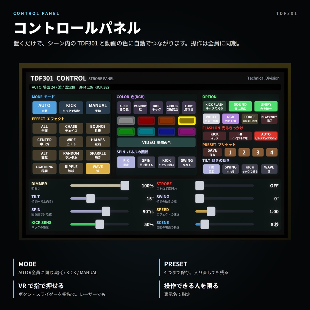 VRC向けストロボ TDF301