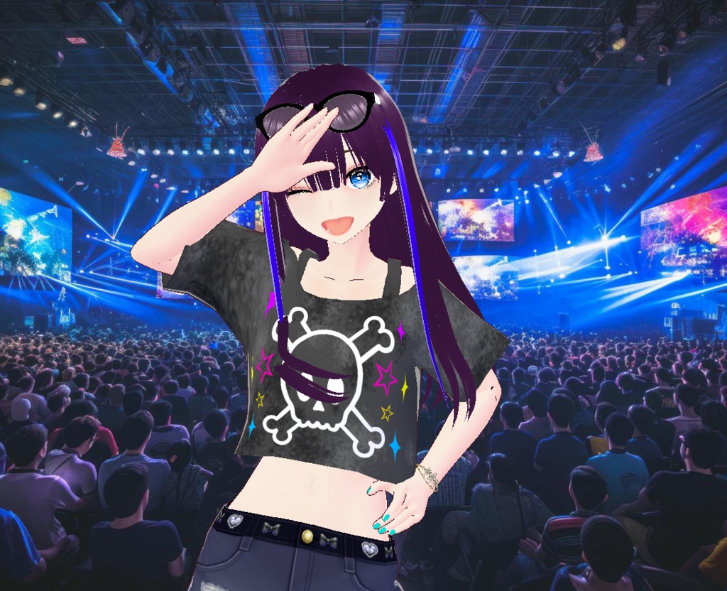 ロックなドクロTシャツ(ブイロイド用衣装)