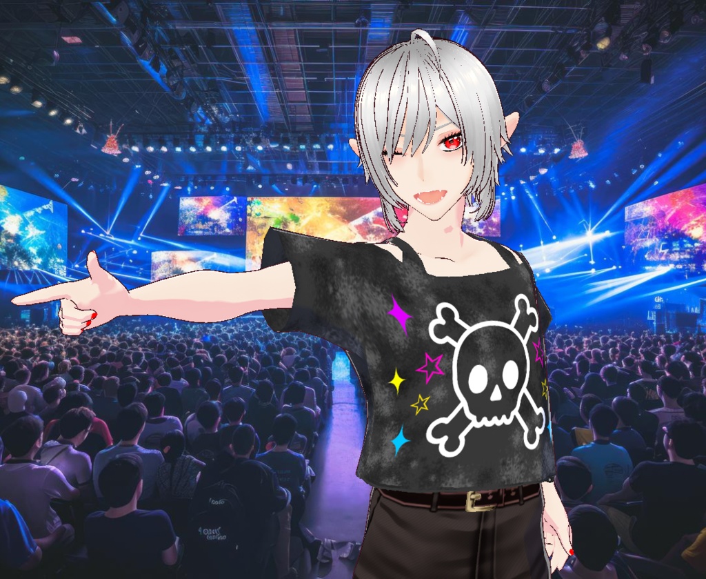 ロックなドクロTシャツ(ブイロイド用衣装)