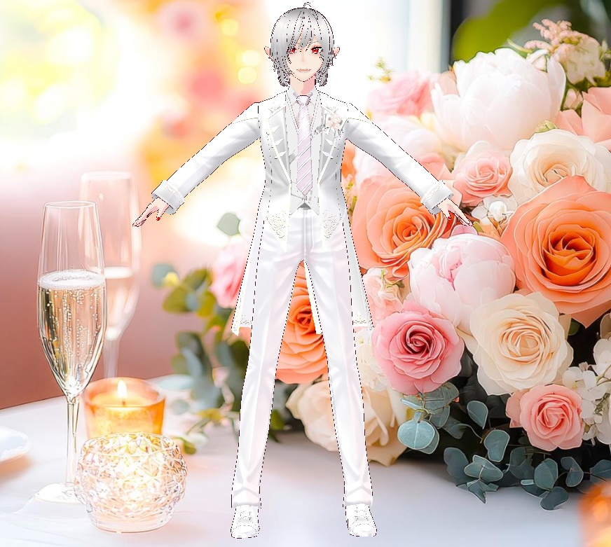 タキシード&ウエディングドレスの結婚式衣装セット