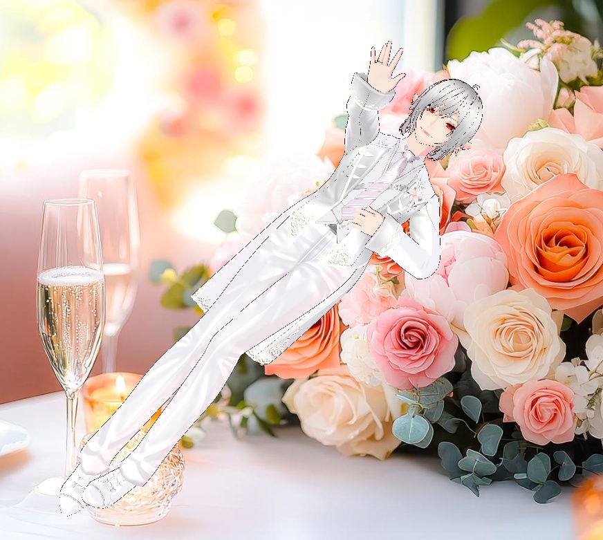 タキシード&ウエディングドレスの結婚式衣装セット