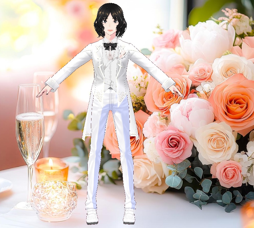 タキシード&ウエディングドレスの結婚式衣装セット