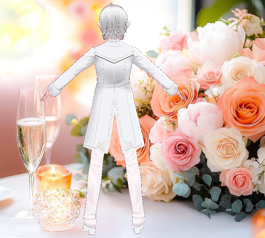 タキシード&ウエディングドレスの結婚式衣装セット