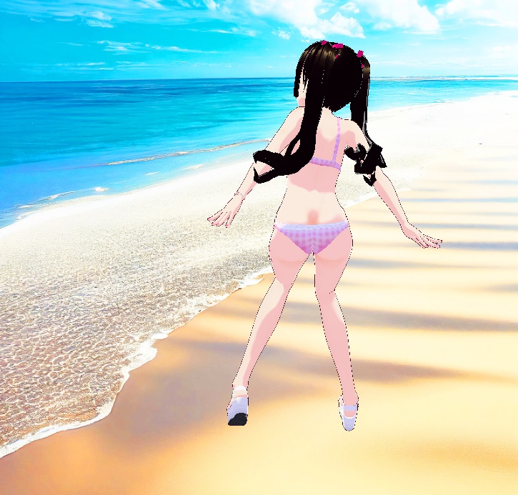 ビキニ水着_3D衣装セット(チェック柄)