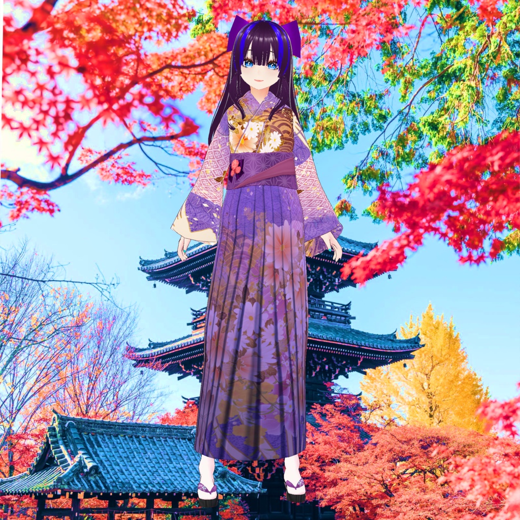 振袖風の着物3D衣装