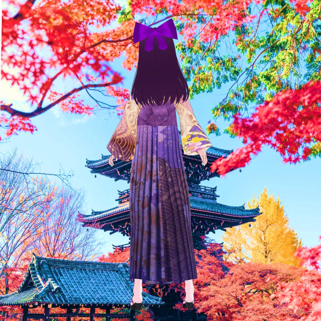 振袖風の着物3D衣装