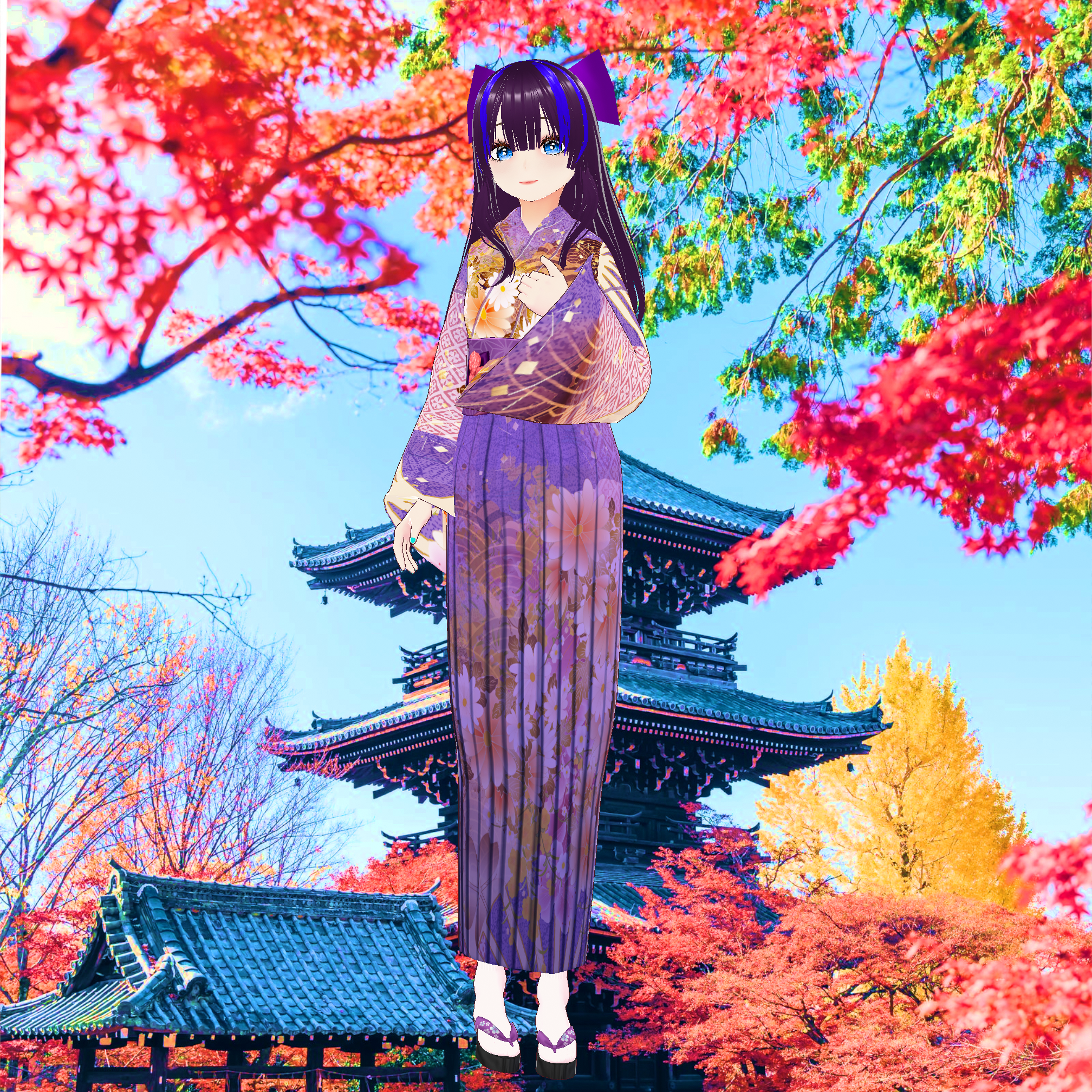 振袖風の着物3D衣装