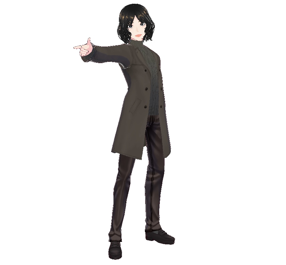 秋のメンズトレンチコート_3D衣装