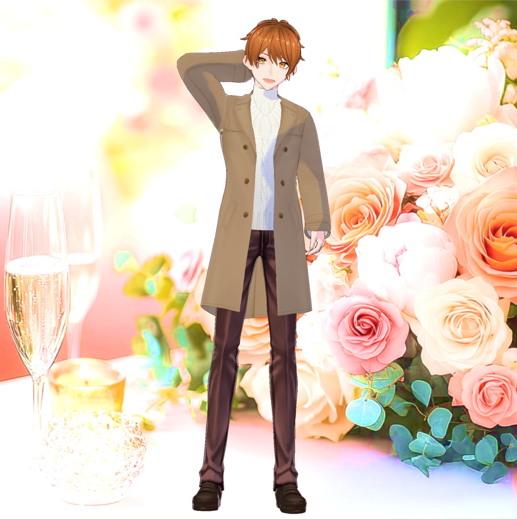 秋のメンズトレンチコート_3D衣装