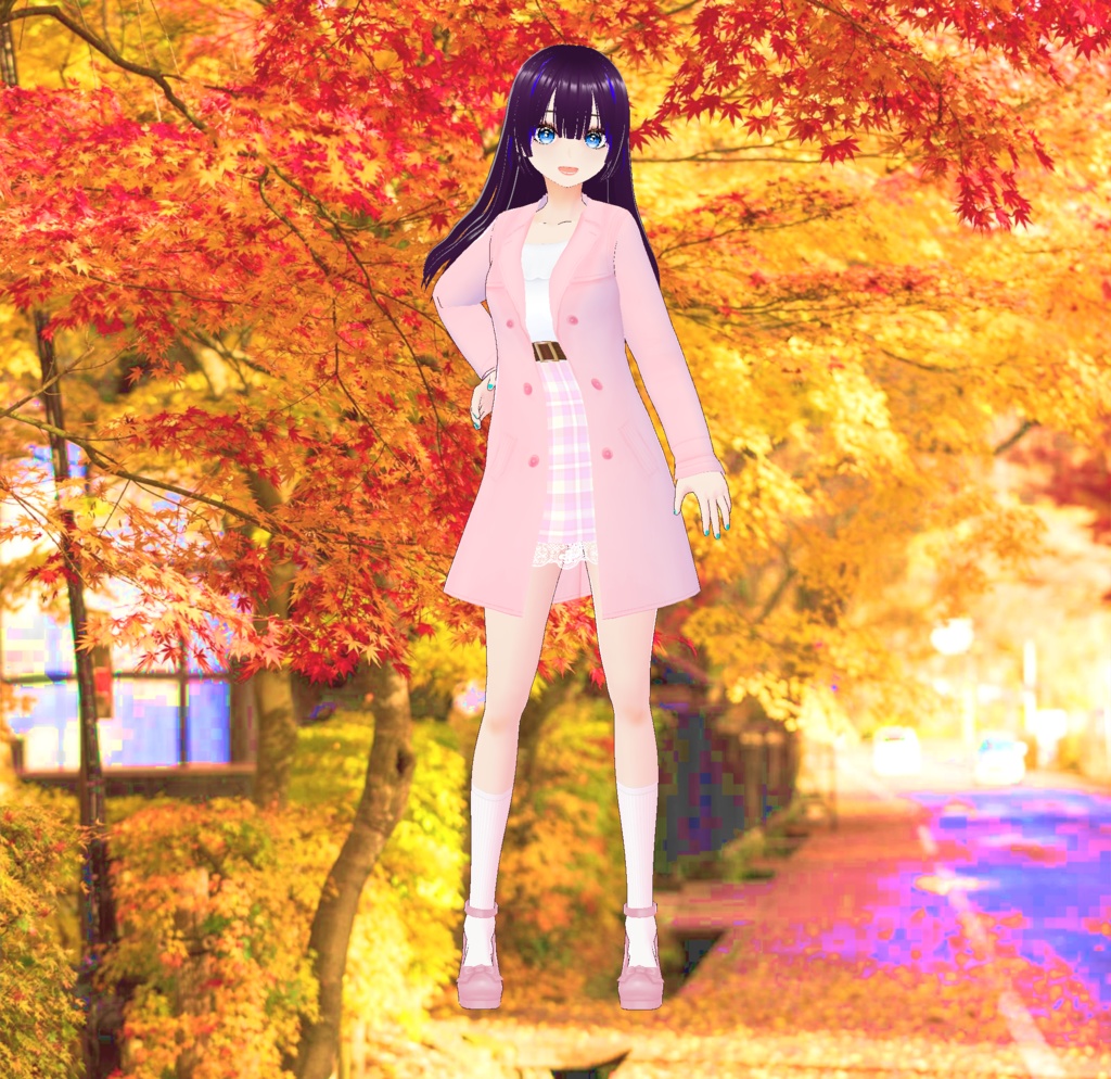 秋のガールズトレンチコート_3D衣装