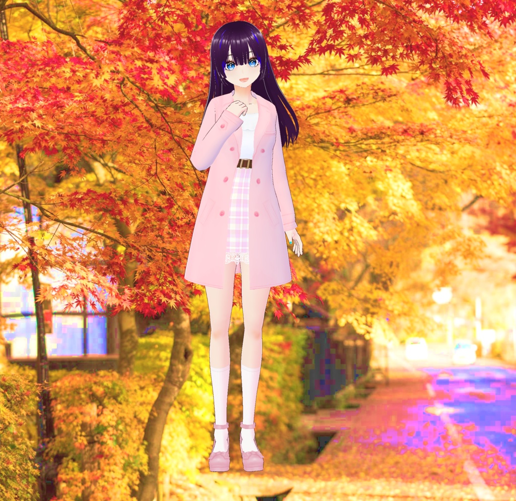 秋のガールズトレンチコート_3D衣装