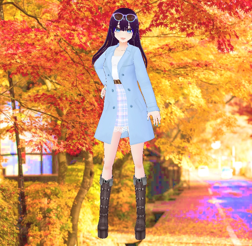 秋のガールズトレンチコート_3D衣装
