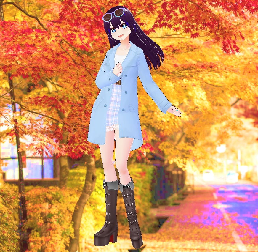 秋のガールズトレンチコート_3D衣装