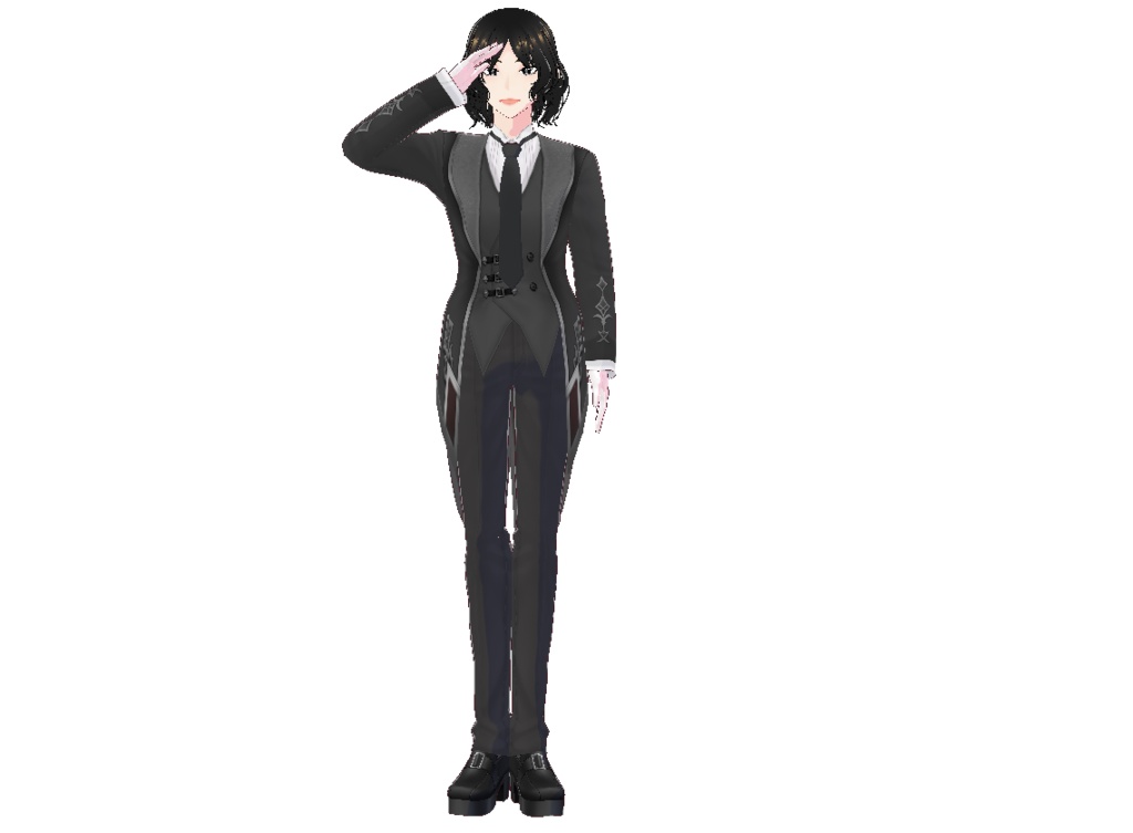 漆黒のロイヤル執事服_3D衣装