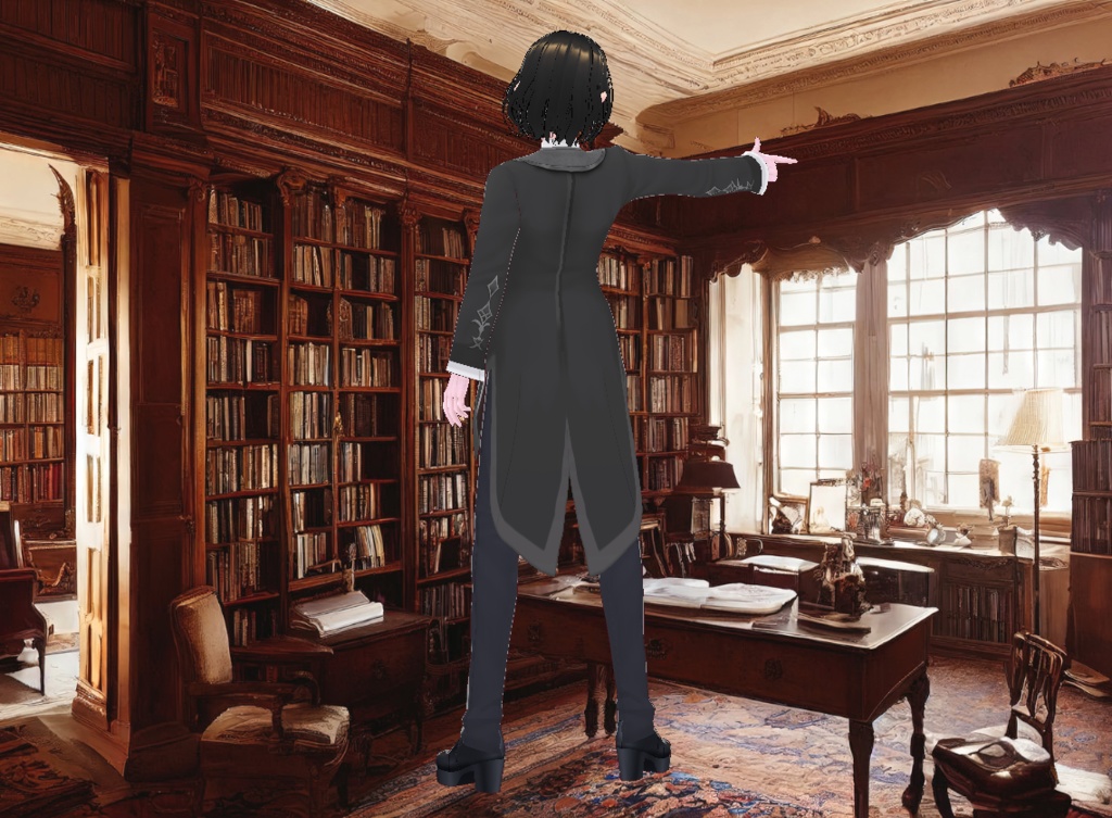 漆黒のロイヤル執事服_3D衣装