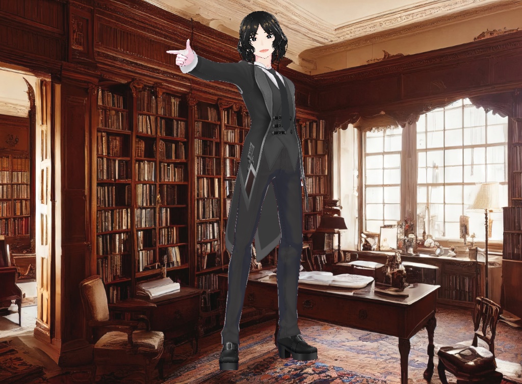 漆黒のロイヤル執事服_3D衣装