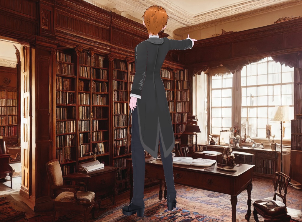 漆黒のロイヤル執事服_3D衣装