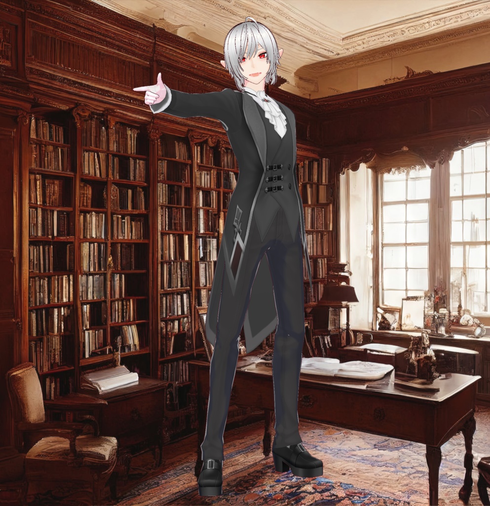 漆黒のロイヤル執事服_3D衣装