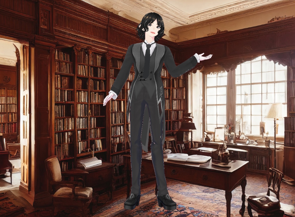 漆黒のロイヤル執事服_3D衣装