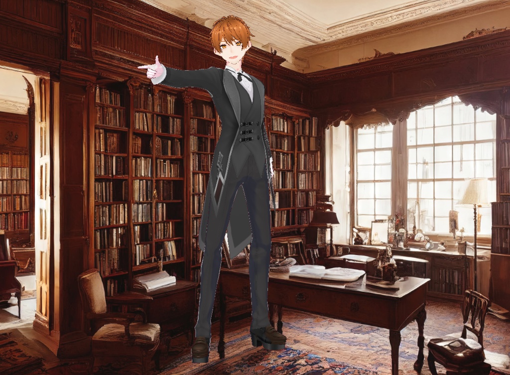 漆黒のロイヤル執事服_3D衣装