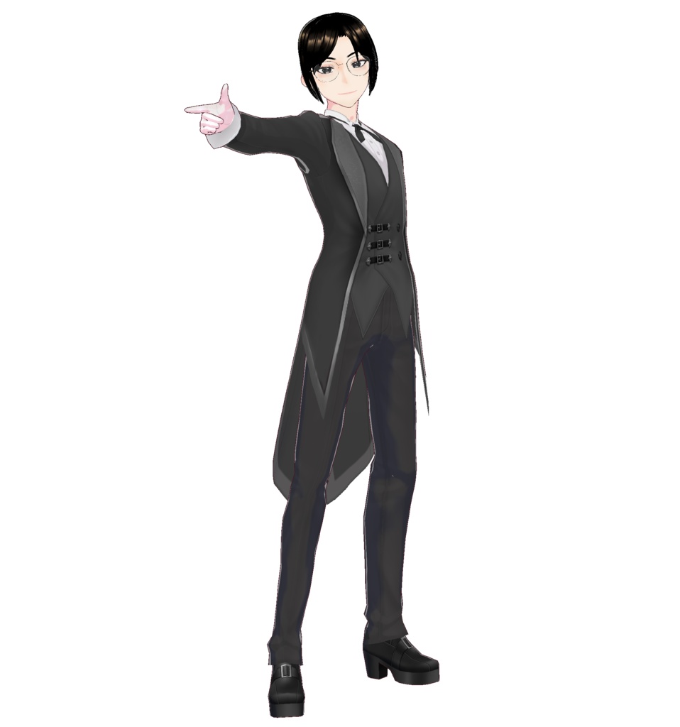 3Dキャラクター・眼鏡執事3Dモデル