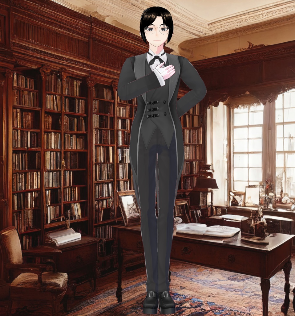 3Dキャラクター・眼鏡執事3Dモデル