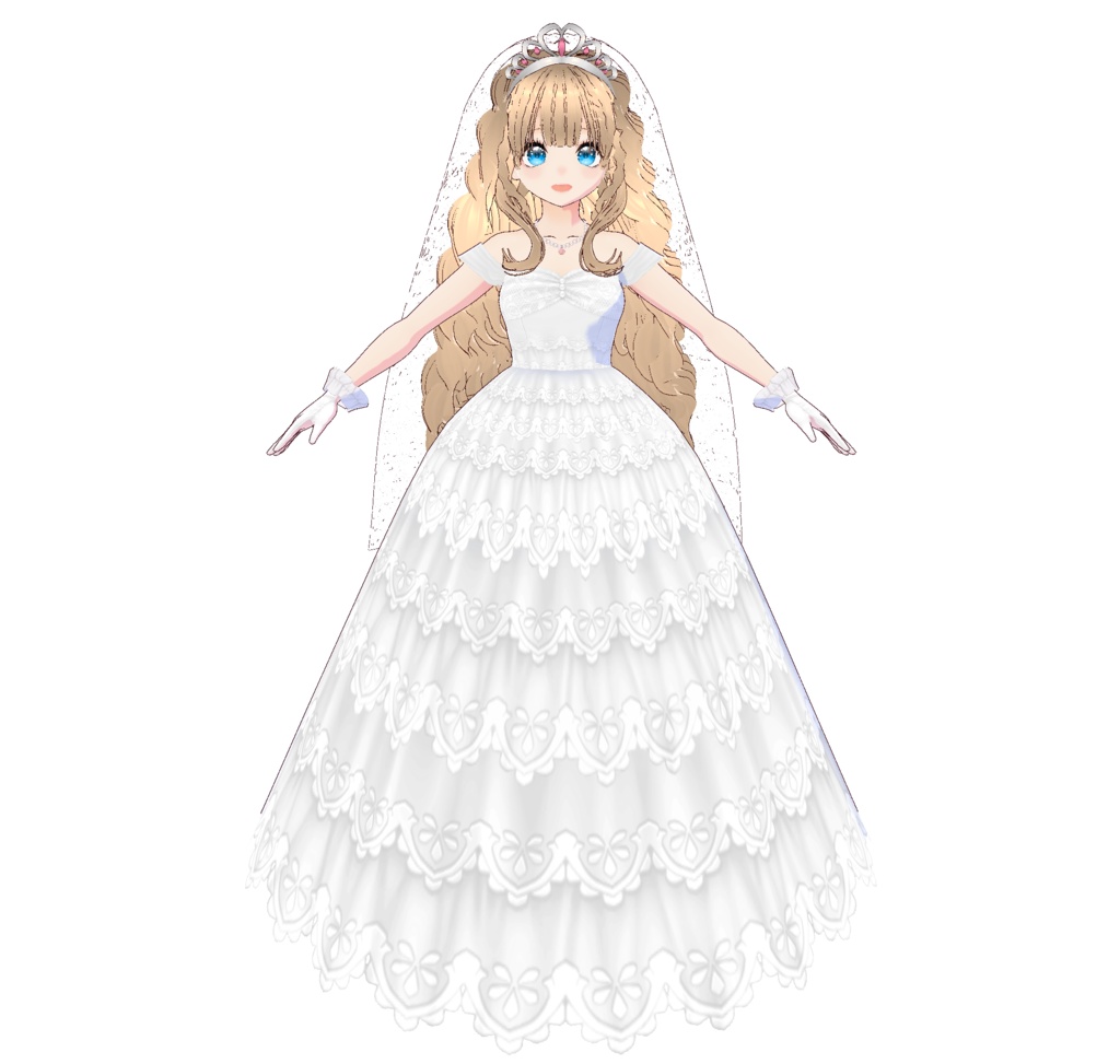 3D衣装・プリンセス・ウエディングドレス衣装3色セット