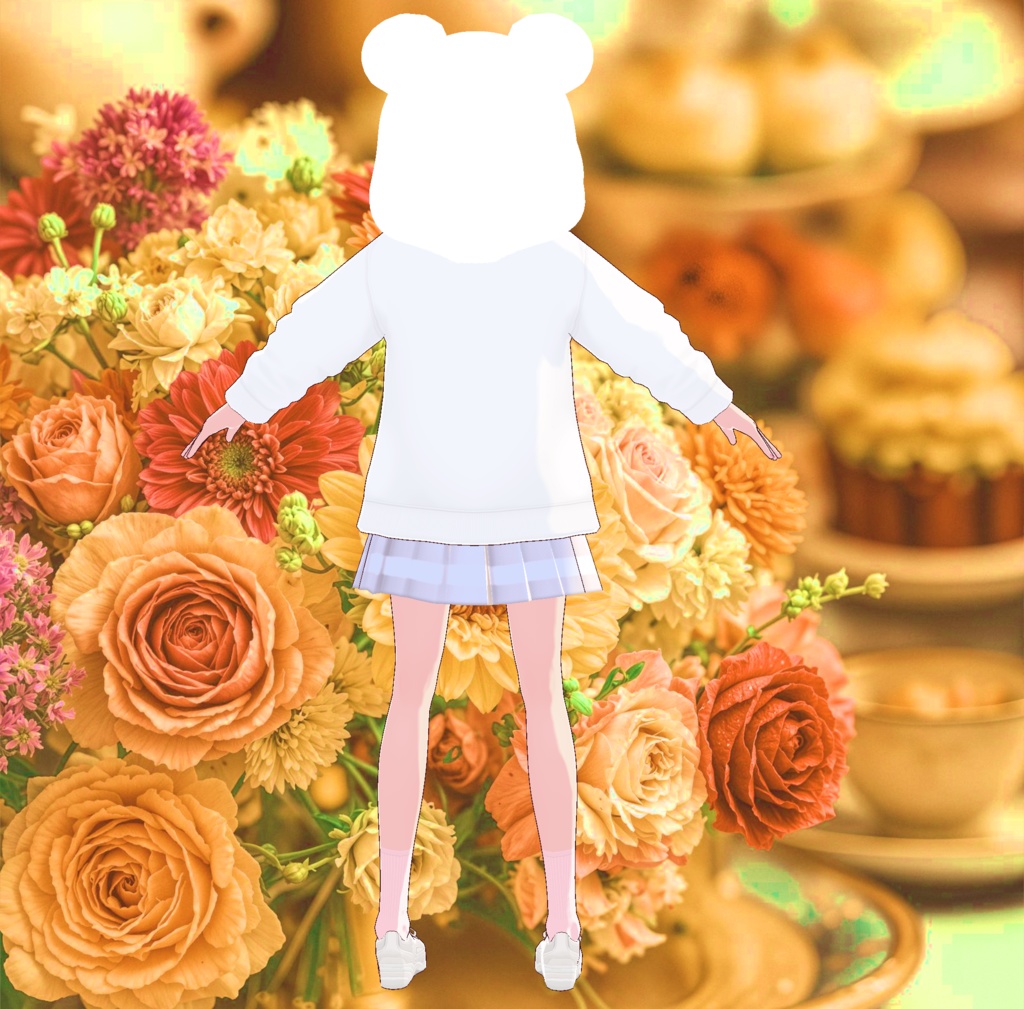 3D衣装・くまさんパーカー(白と黒の2色セット)