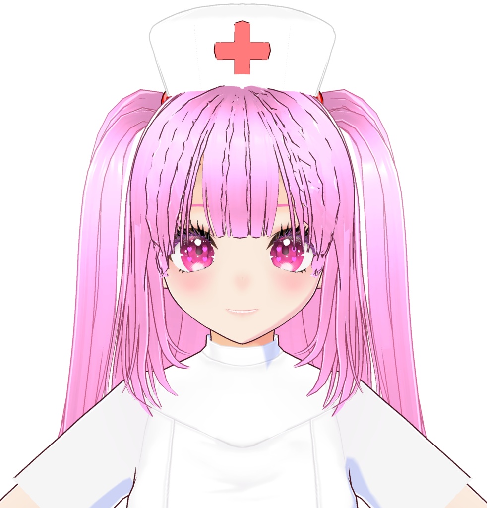 3D衣装・ナース服とナース帽(白とピンクの2色セット)(別途3Dキャラの販売あり)