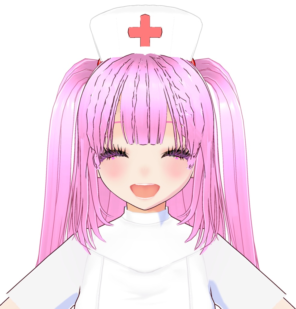 3D衣装・ナース服とナース帽(白とピンクの2色セット)(別途3Dキャラの販売あり)