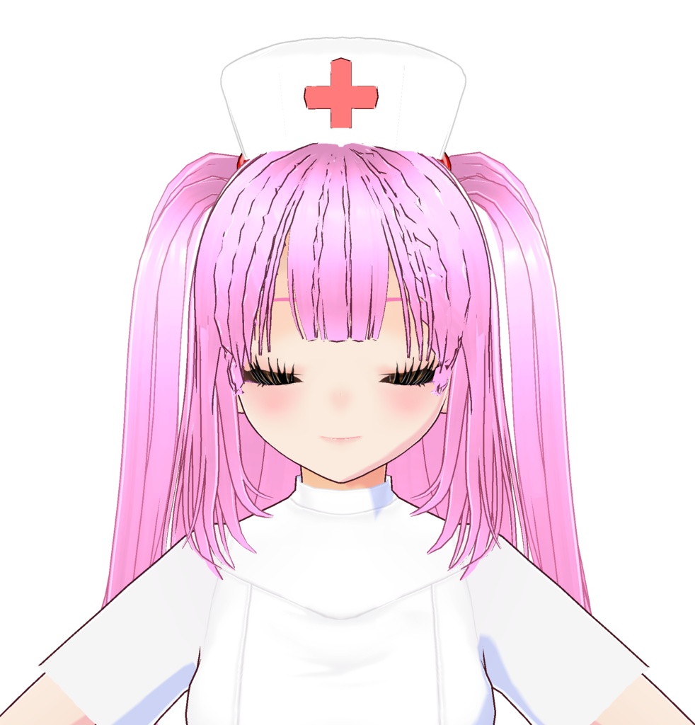3D衣装・ナース服とナース帽(白とピンクの2色セット)(別途3Dキャラの販売あり)