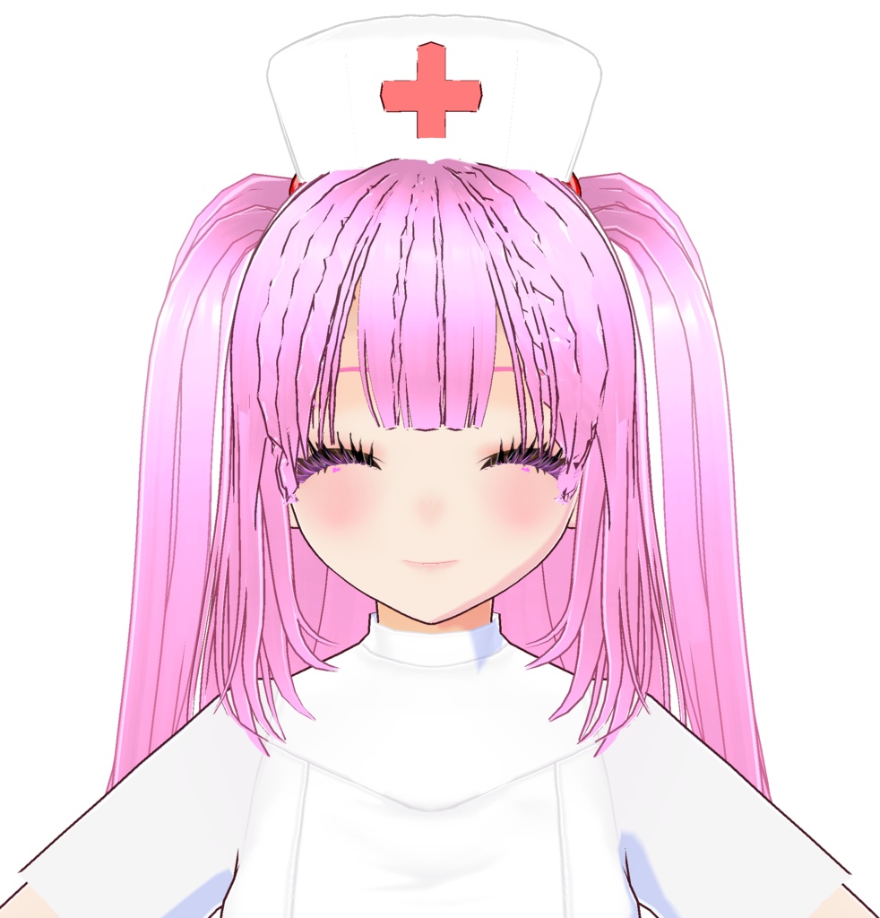 3D衣装・ナース服とナース帽(白とピンクの2色セット)(別途3Dキャラの販売あり)