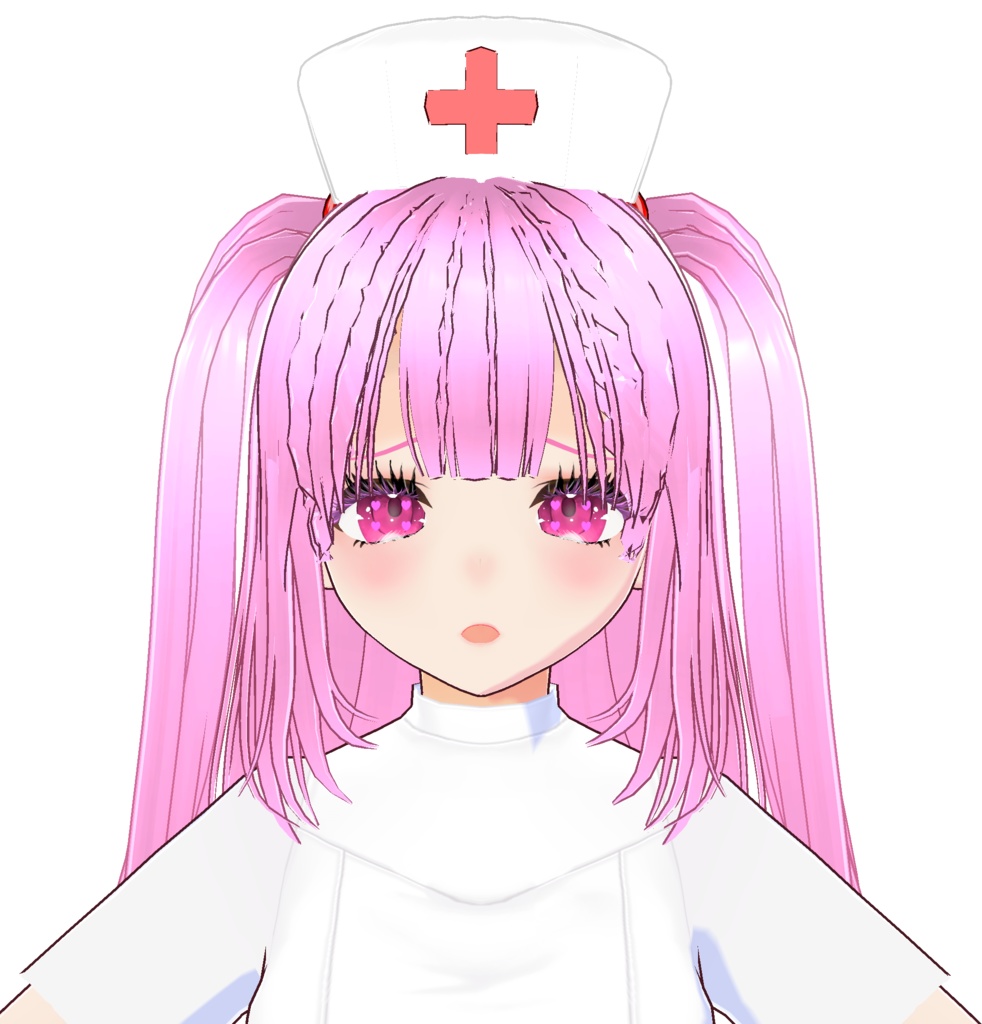 3D衣装・ナース服とナース帽(白とピンクの2色セット)(別途3Dキャラの販売あり)